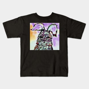 Patterned Fluffy Pastel English Angora Bunny Rabbit Kids T-Shirt